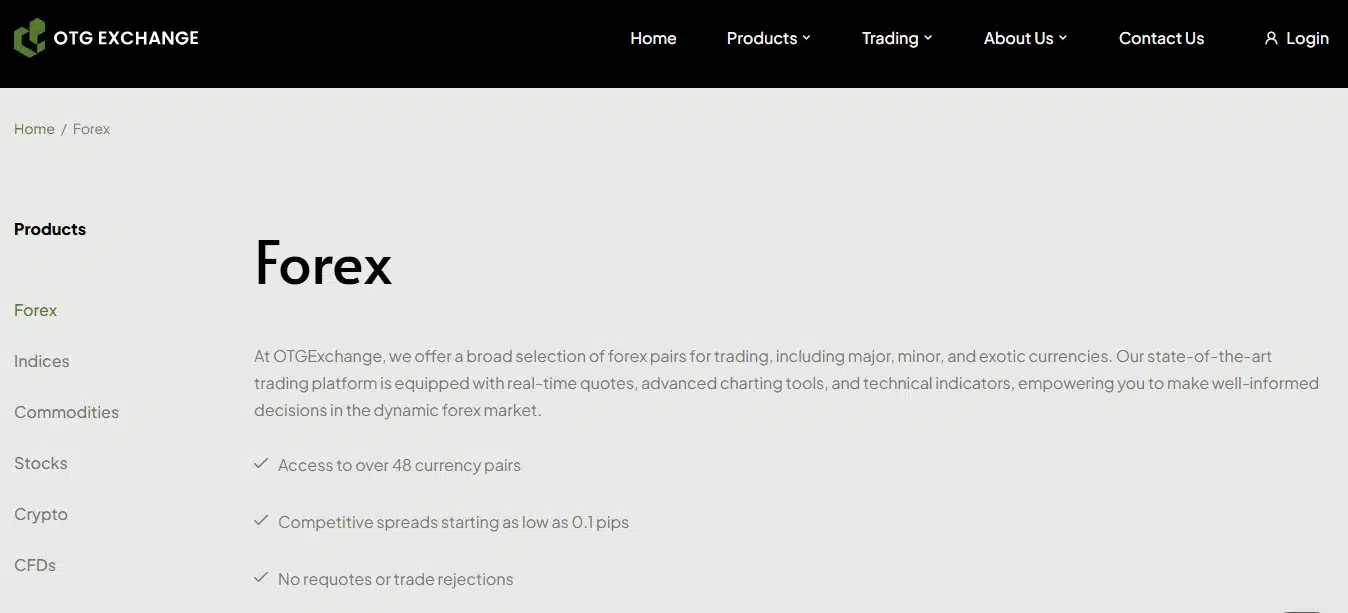 OTG Exchange Assets