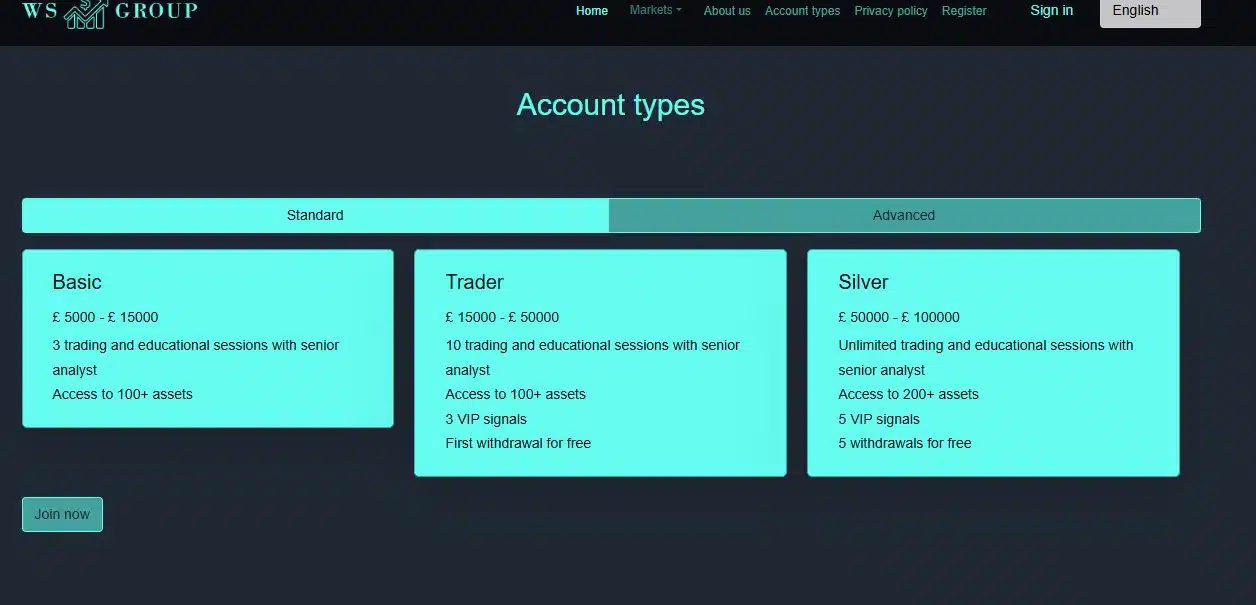 WS Group Accounts