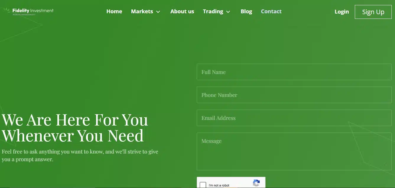 Fidelity Investment Wealth Management Customer Support