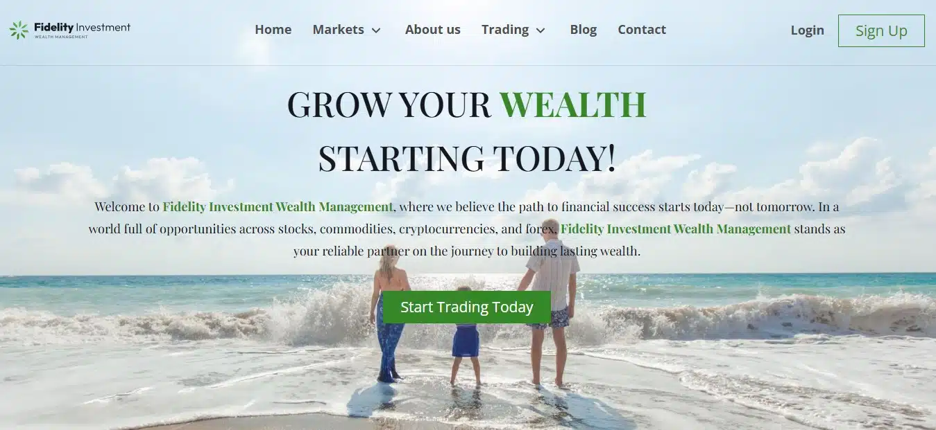 Fidelity Investment Wealth Management Homepage