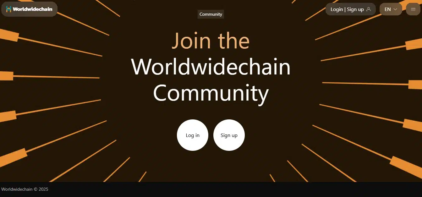 WorldWideChain Signup Page